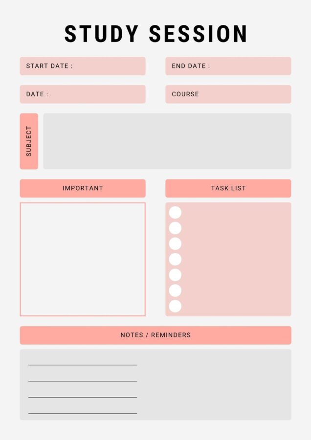 Exam Study Guide Template