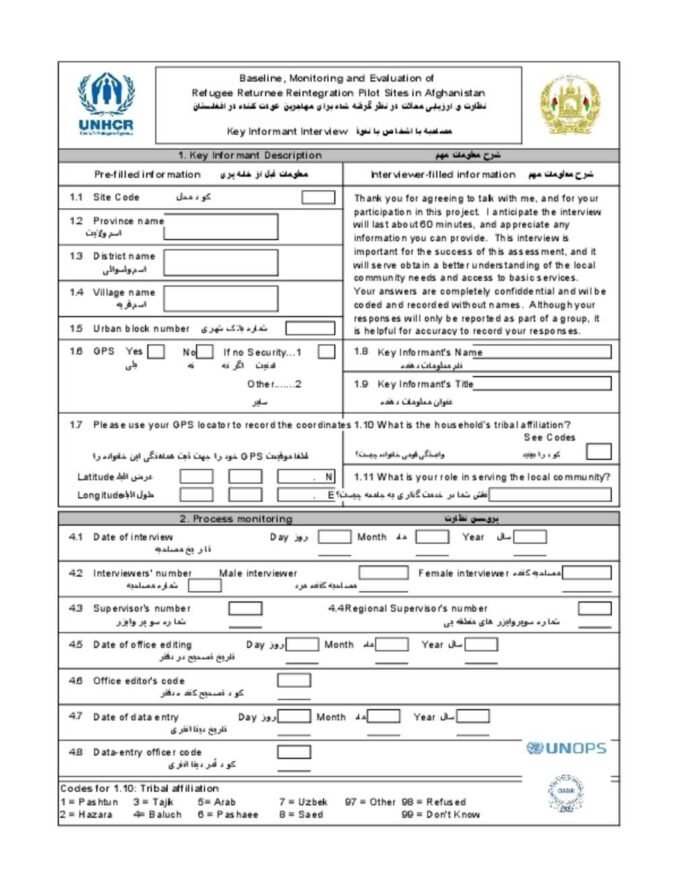Key Informant Interview Guide Template