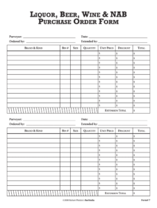 liquor-order-guide-template