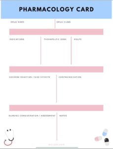 pharmacology-study-guide-template