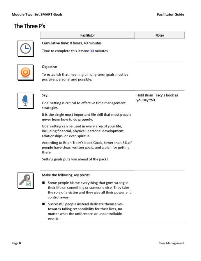 Sample Facilitator Guide Template