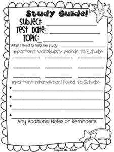 test-study-guide-template