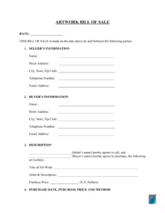 art-bill-of-sale-template