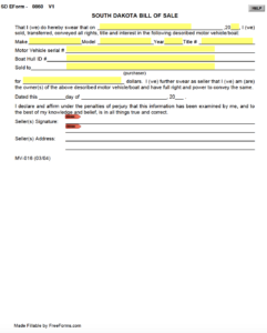 bill-of-sale-south-dakota-template
