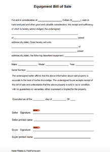 bill-of-sale-template-equipment