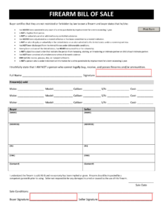 firearm-bill-of-sale-texas-template