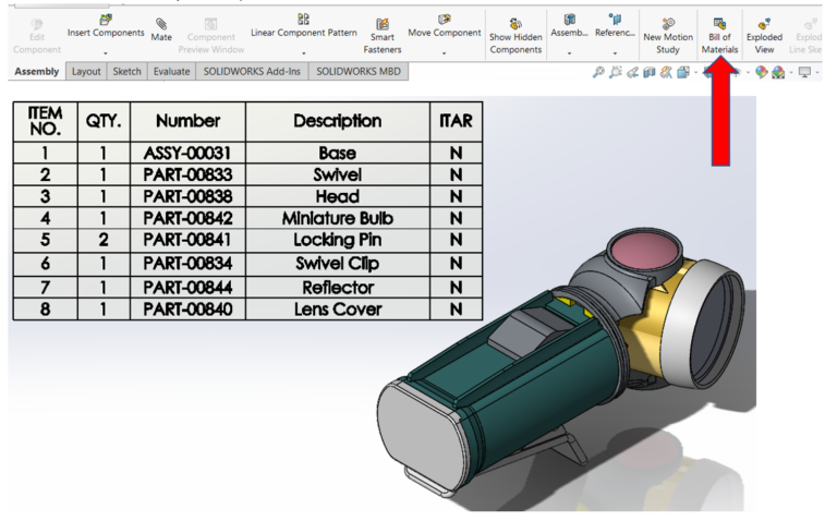 Solidworks Bill of Materials Template
