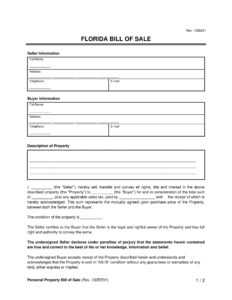 used-car-bill-of-sale-florida-template