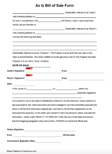 warranty-bill-of-sale-template