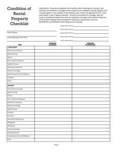Condition of Rental Property Checklist Template condition-of-rental-property-checklist-template