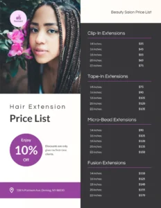hair-extension-price-list-template