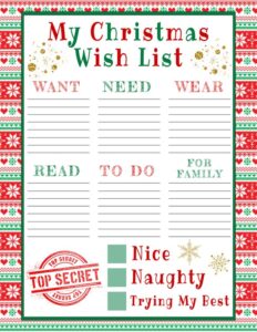 Preschool Christmas Wish List Template preschool-christmas-wish-list-template