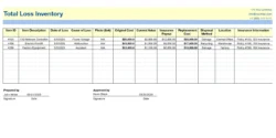 total-loss-inventory-list-template