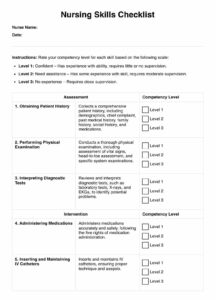 nursing-developing-skills-checklist-template