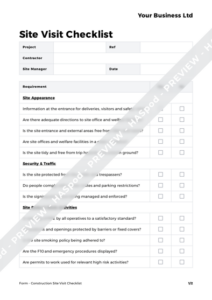 Project Site Visit Checklist Template project-site-visit-checklist-template
