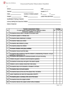 Student Observation Checklist Template for Teachers student-observation-checklist-template-for-teachers