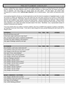 pre-settlement-inspection-checklist-template