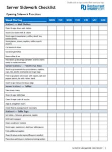 restaurant-side-work-checklist-template